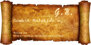 Gombik Malakiás névjegykártya